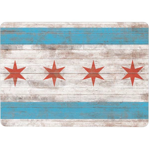 Chicago Flag Dark Wood Surface Laptop Studio Skin